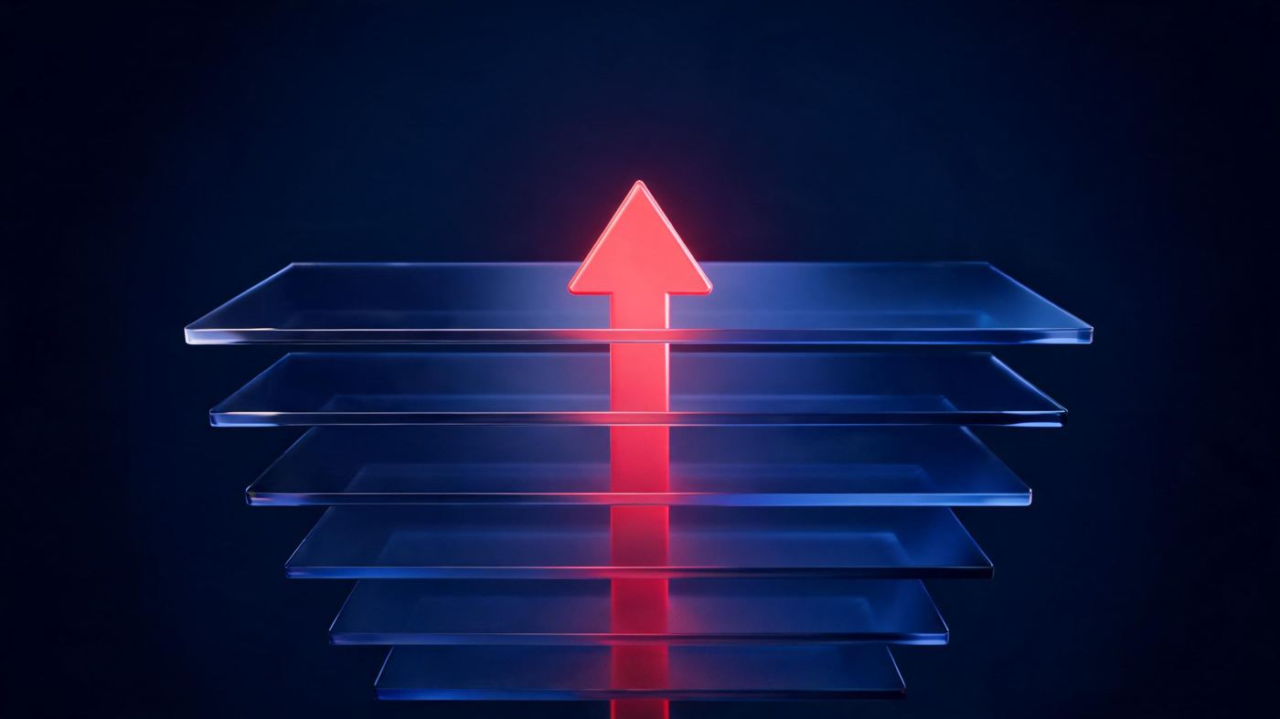 Une flèche lumineuse qui monte, symbole d'un meilleur classement sur Google
